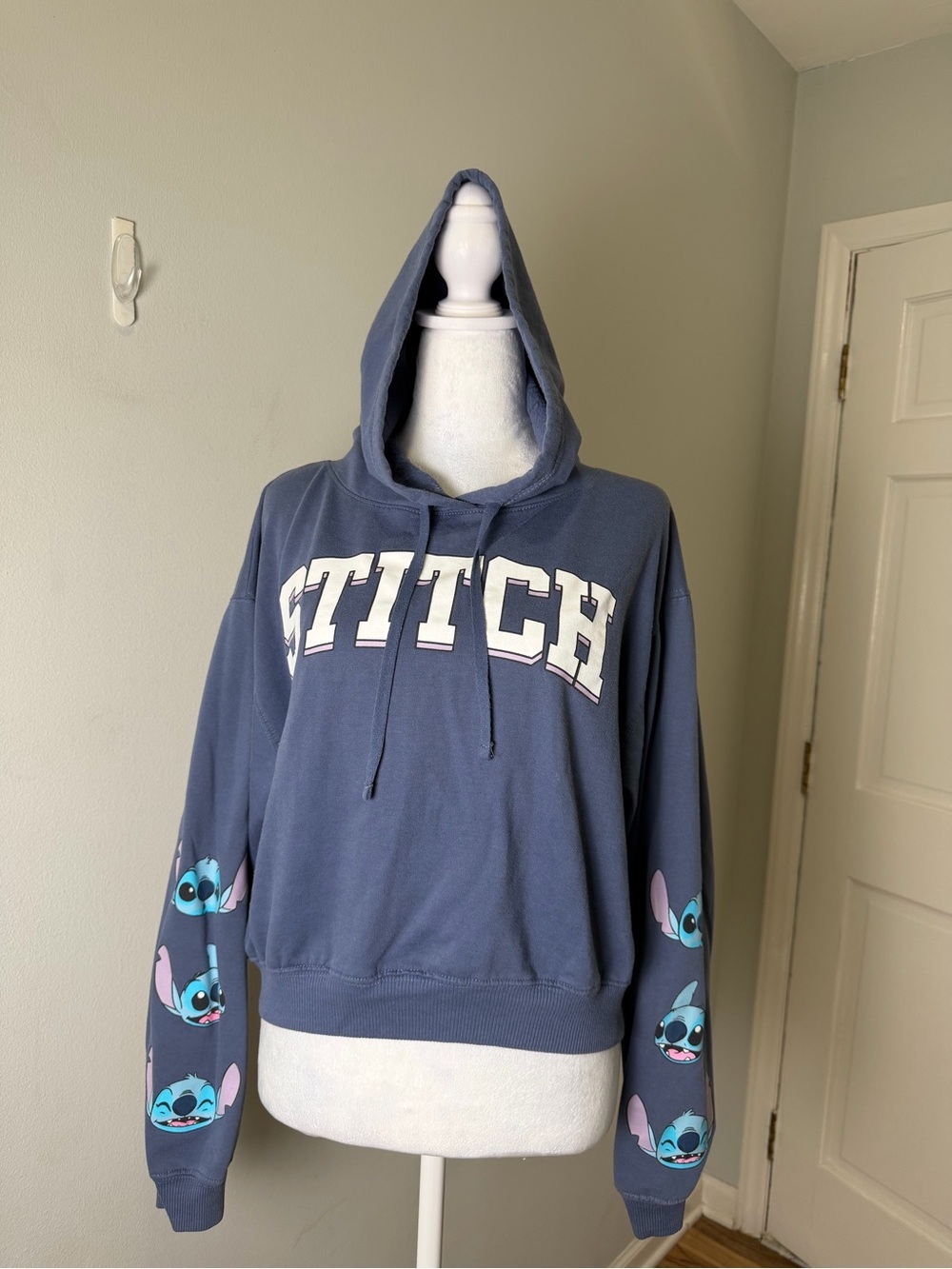 Disney Blue 'STITCH' Graphic Hoodie for Kids